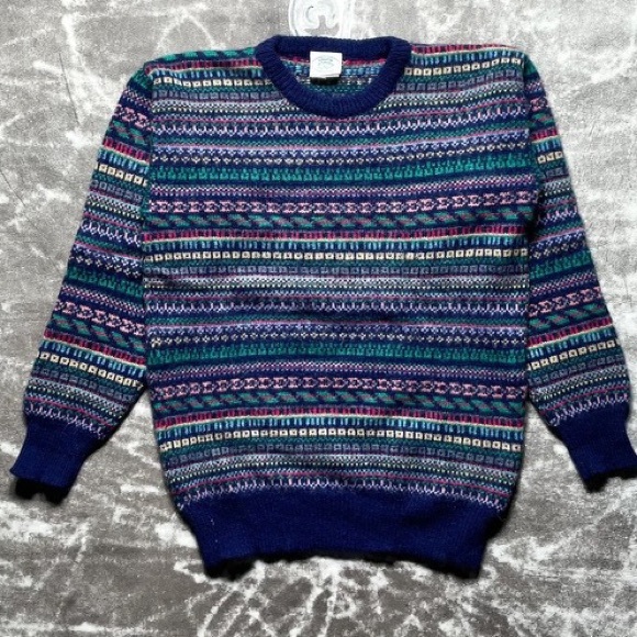 Laura Ashley Sweaters - Vintage Laura Ashley Fair Isle Crew Neck Sweater S/M